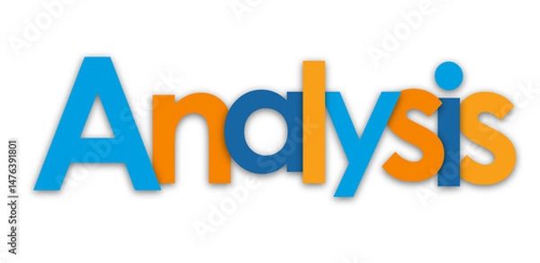 Fototapeta ANALYSIS colourful typography banner on transparent background