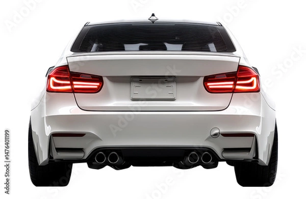 Obraz White car rear view studio shot.	
