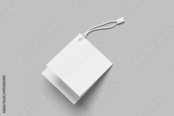 Fototapeta Comercial Paper Tag Mockup. 3D Render