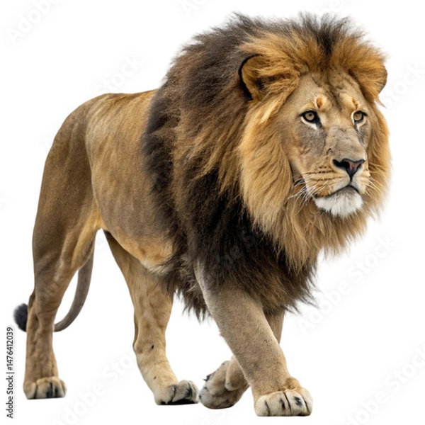 Obraz Lion, isolated on transparent background. 