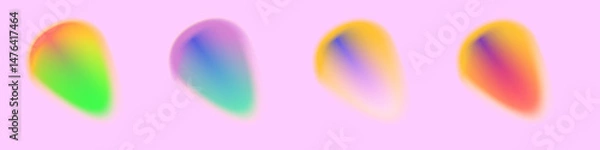Fototapeta Gradient blur aura shape oval. Y2k aura mesh soft gradient. Blurry light vivid form. Mesh vector illustration