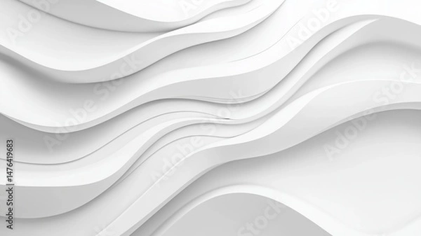 Fototapeta Graceful White Waves Flow Through a Modern Design
