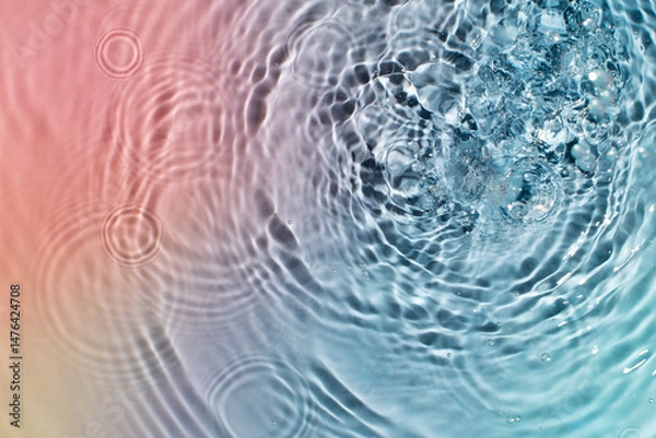 Obraz Abstract colorful background of water under sunlight. Top view, flat lay.