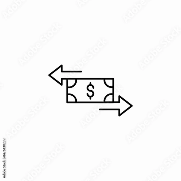 Obraz money transfer arrows icon sign vector