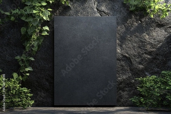 Fototapeta Dark slate vertical display amidst nature