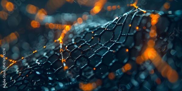 Fototapeta Molecular Research Visualization on Screen, Digital Chemistry Technology, Interactive Digital Lab