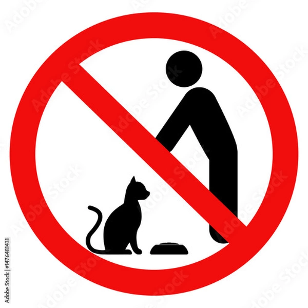 Fototapeta Do not feed the cat sign. Vector illustration design.