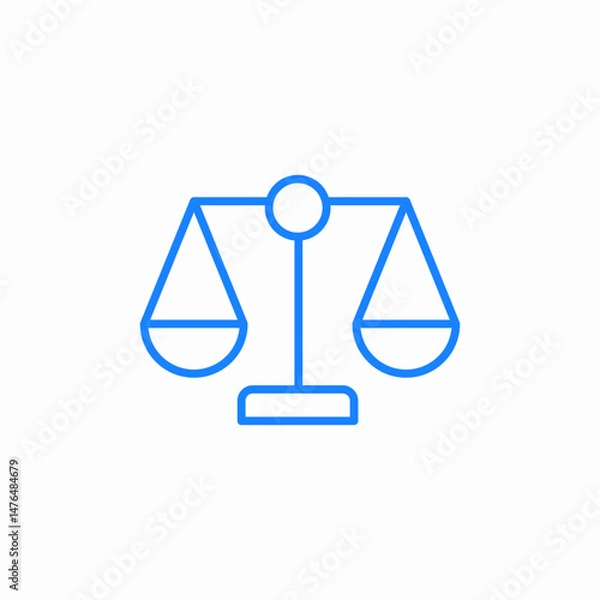 Obraz justice balance scale icon sign vector
