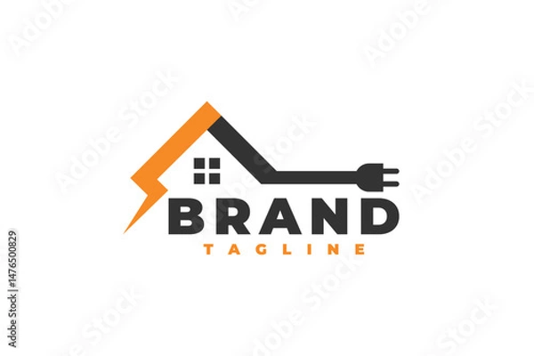 Obraz house electrical plug logo