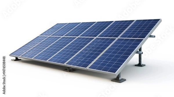 Fototapeta A high-resolution image of a solar panel isolated for technical analysis and review.