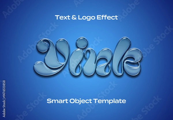 Fototapeta Bubble Glass Text Logo Style Effect Mockup Logotype Template Shape