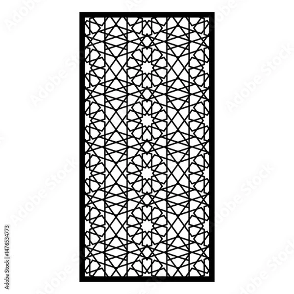 Fototapeta Islamic Geometric Laser Cut Panel – Arabesque Wall Pattern Design.