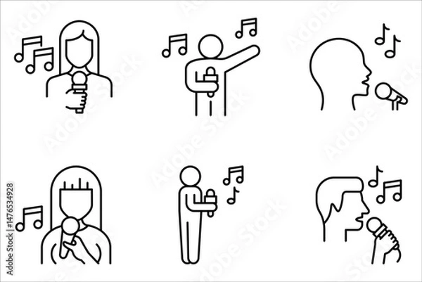 Fototapeta Singer icons set. singer vector icons for web design isolated on white background