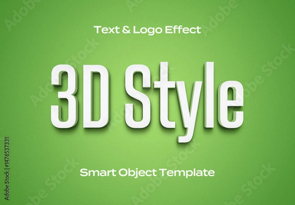 Fototapeta 3D Text Logo Style Effect Mockup Logotype Template Shape