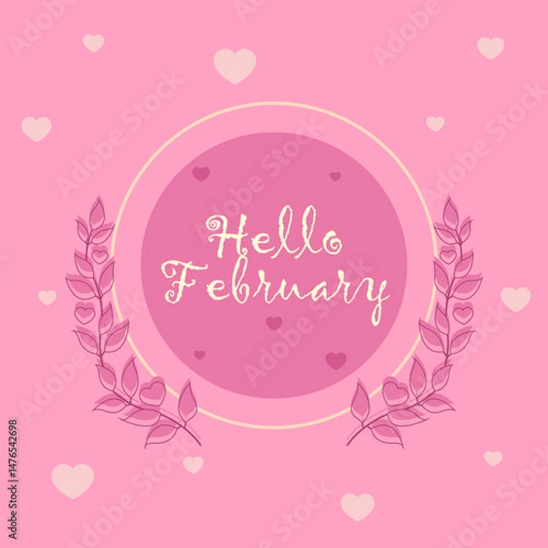 Obraz Hello February. Vector for greeting, Banner illustration