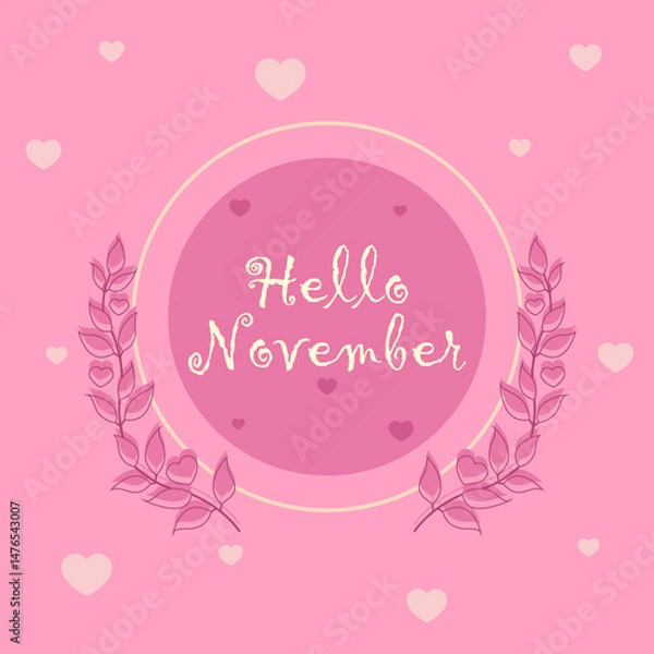 Obraz Hello November. Vector for greeting, new month