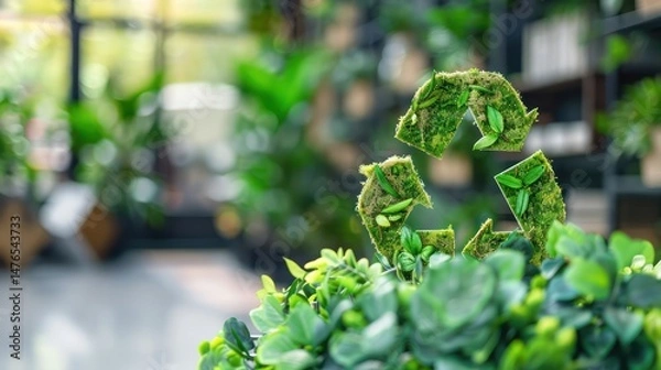 Obraz A company event venue decorated with a CSR background highlighting environmental and social initiatives.