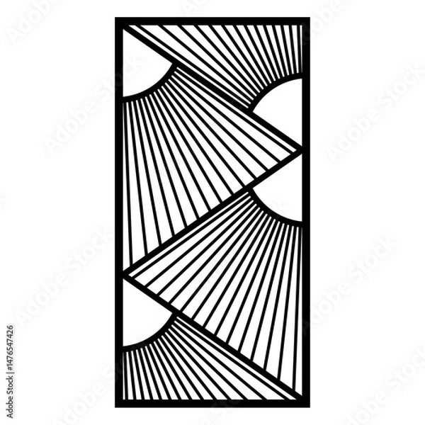 Fototapeta Modern Geometric Sunburst Panel Design – Black and Gray Abstract Pattern.