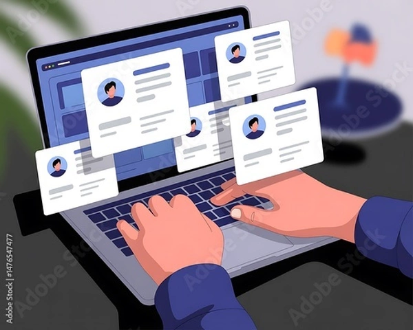 Fototapeta Human Resource Management Technology Improves CV Screening for Perfect Hiring