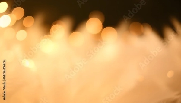 Fototapeta Dreamy Golden Bokeh Lights with Ethereal Soft Glow Abstract Background