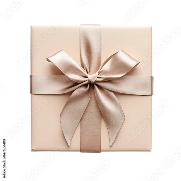 Fototapeta gift box with ribbon isolated on transparent background, clipping path, png