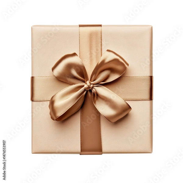Fototapeta gift box with bow isolated on transparent background, clipping path, png