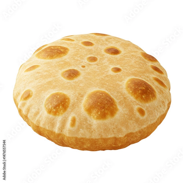 Fototapeta Soft Homemade Chapati Roti Isolated on Transparent Background