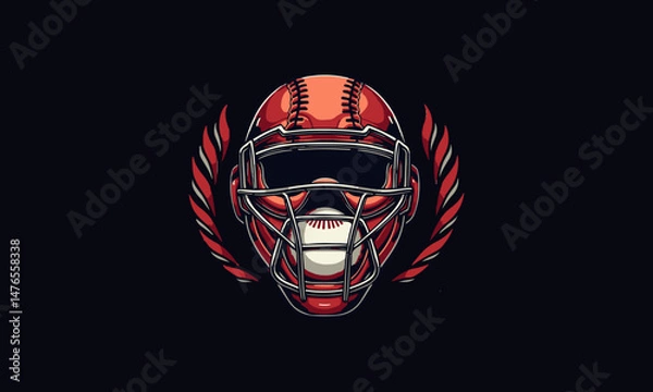 Fototapeta Baseball mask vector, Baseball mask illustration
