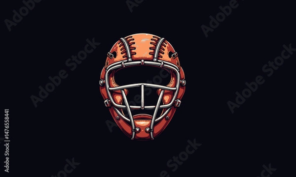 Fototapeta Baseball mask vector, Baseball mask illustration