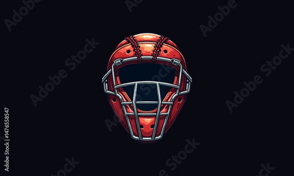Fototapeta Baseball mask vector, Baseball mask illustration