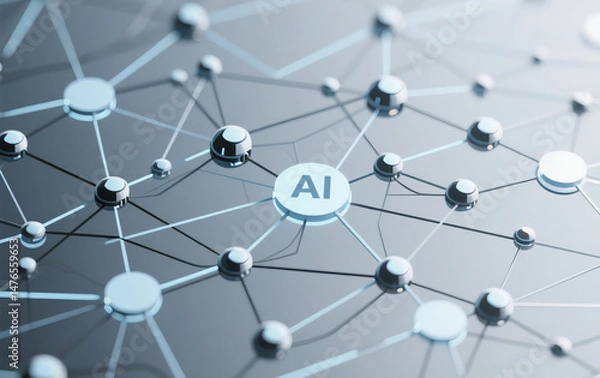 Fototapeta A highly detailed and intricate AI network