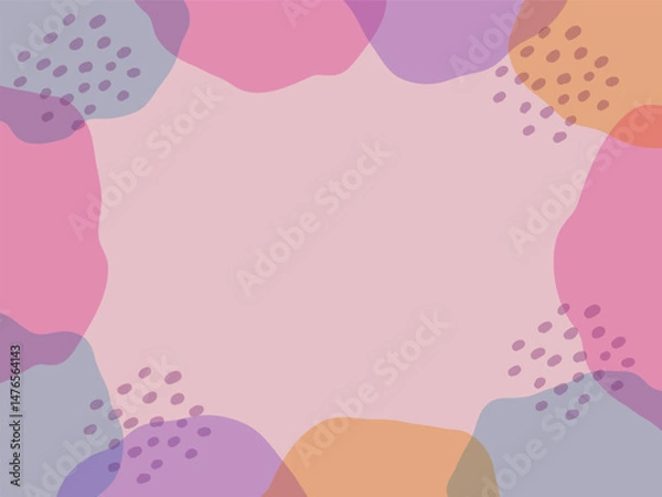 Fototapeta カラフルな流体シェイプとラフなドットの背景イラスト