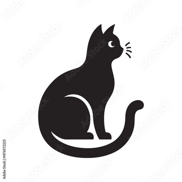 Obraz cat animals icon silhouette vector set design illustration