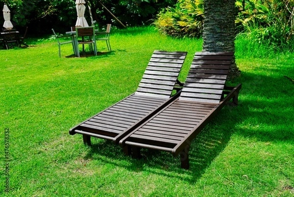 Obraz 自然の中のベッド