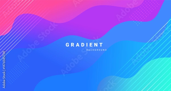Obraz Modern gradient background with wavy shapes and diagonal line elements