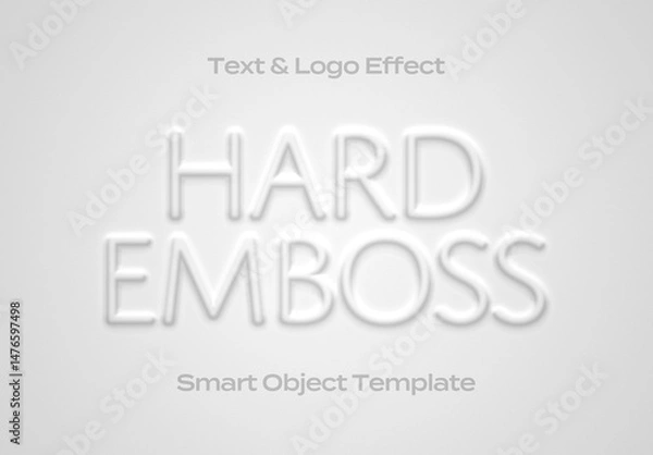 Fototapeta Hard Emboss Deboss Text Logo Style Effect Mockup Logotype Template Shape