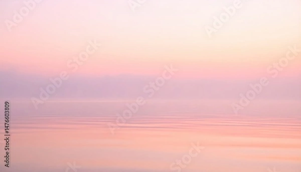 Fototapeta Serene sunset reflection over calm water coastal location nature scene tranquil environment wide-angle view peaceful concept