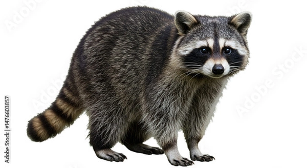 Obraz close up of a raccoon isolated on white or transparent background PNG