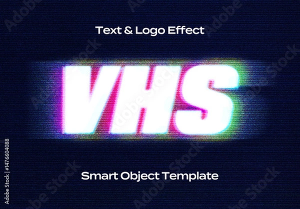 Fototapeta Screen Monitor TV VHS Display Text Logo Style Effect Mockup Logotype Template Shape