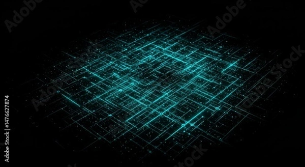 Fototapeta Abstract digital network grid