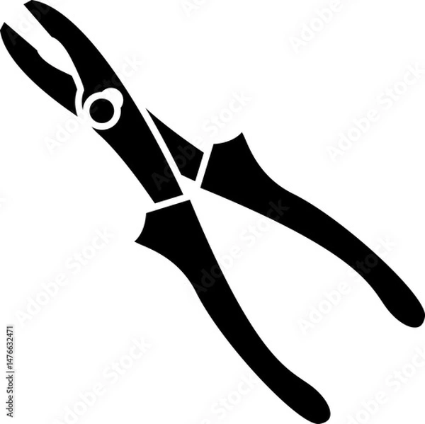Obraz Silhouette of pliers. Pliers icon. Pliers icon vector illustration