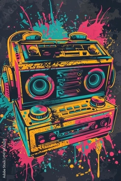 Obraz Artwork Graphic Vector Illustrations, Ai T-shirt design