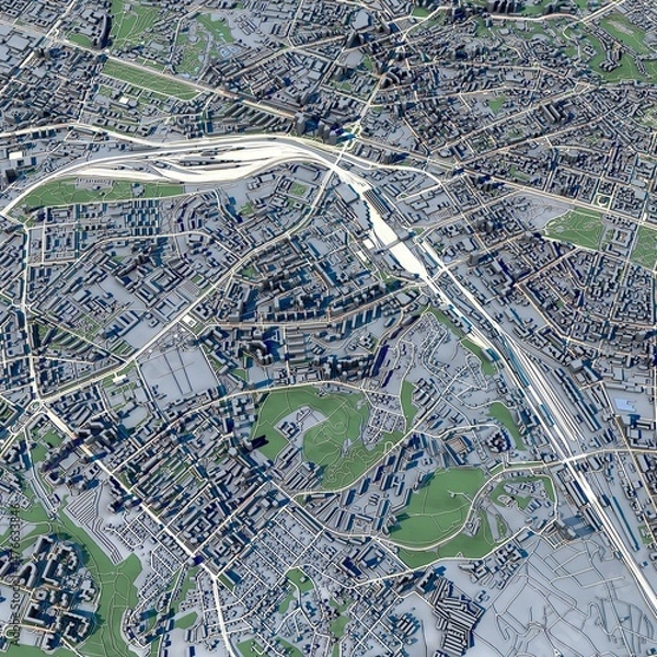 Fototapeta Cityscape Kyiv Ukraine, 3D Rendering