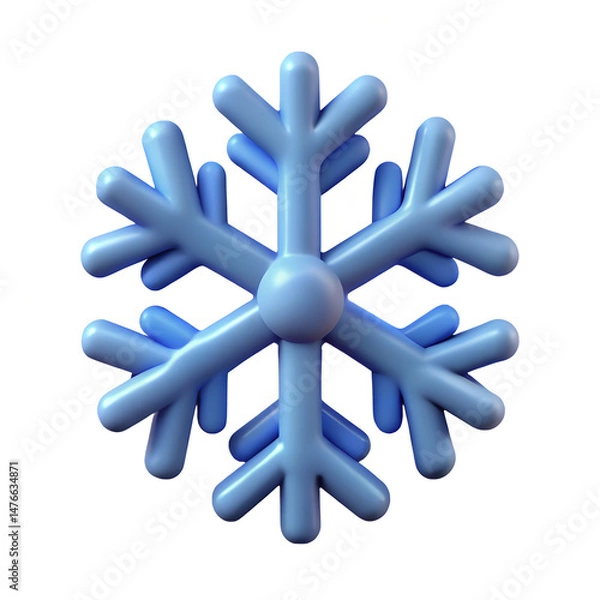 Obraz 3D Snowflake Icon for Winter and Weather Designs