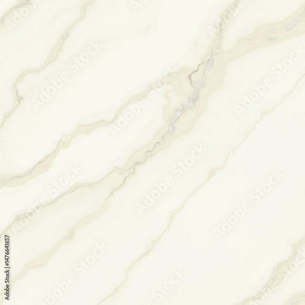 Fototapeta Light off-white marble texture in a square format with subtle, flowing beige and grey veins, an elegant natural stone background for design.