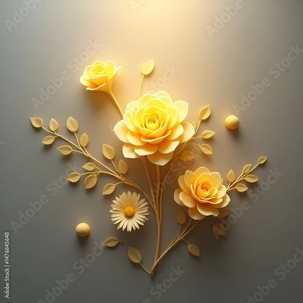 Obraz Golden Flowers