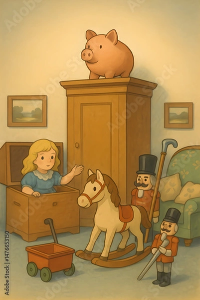 Fototapeta The Money Box, Andersen's fairy tale,generative ai