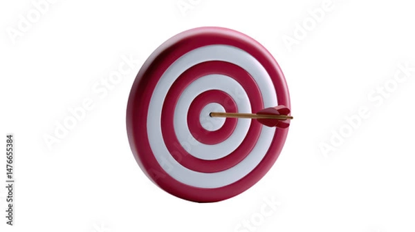 Obraz Aim for success arrow hitting target business strategy digital marketing focused environment close-up target achievement