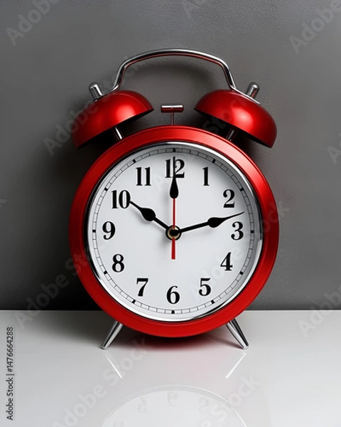 Obraz alarm clock,retro alarm clock,twin bell clock,metal desk clock,analog alarm clock,silent alarm clock,night light clock,home alarm clock,office alarm clock,mini travel clock,digital alarm clock,red ala