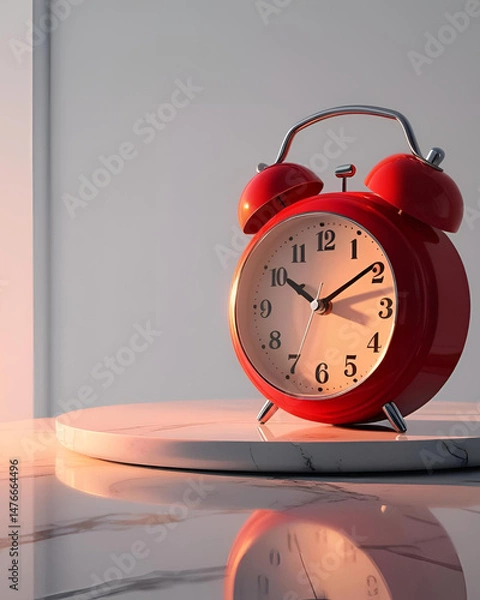 Obraz alarm clock,retro alarm clock,twin bell clock,metal desk clock,analog alarm clock,silent alarm clock,night light clock,home alarm clock,office alarm clock,mini travel clock,digital alarm clock,red ala